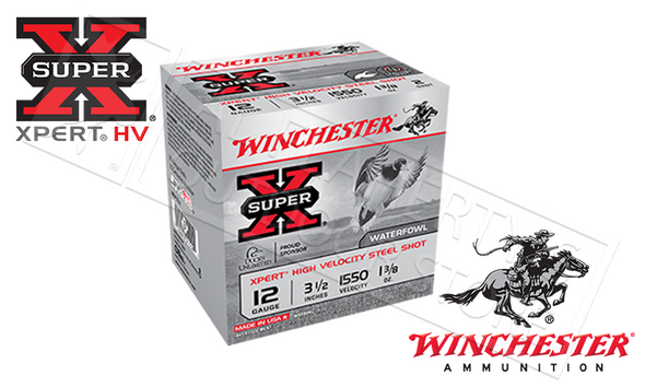 WINCHESTER SUPER-X XPERT HIGH VELOCITY WATERFOWL SHELLS, 3-1/2" #2 OR #BB SHOT, 1-3/8 OZ. 1550FPS, BOX OF 25