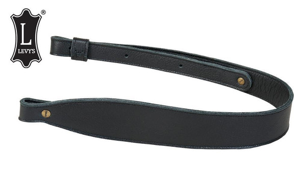 Levy's Leathers Three-Ply Leather Cobra Rifle Sling, 29" - 37" Black #SNG20SS-BL