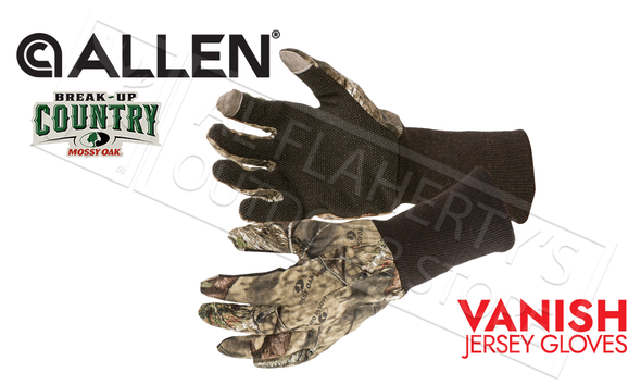 Allen Vanish Jersey Hunt Gloves in Mossy Oak-Break Up Country Camo #25343