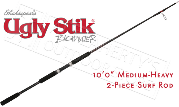 UGLY STIK BIGWATER SURF ROD, 10' 2-PIECE MEDIUM-HEAVY UGLY STIK BIGWATER SURF ROD, 10' 2-PIECE MEDIUM-HEAVY