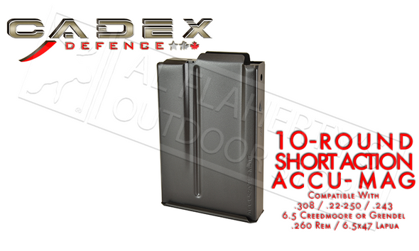 CADEX SHORT ACTION AICS ACCU-MAG MAGAZINE, .308 10-ROUND #MAG100-0040