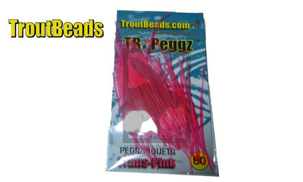 TroutBeads TB Peggz, Transparent Pink, Pack of 50 #TBPG-PK