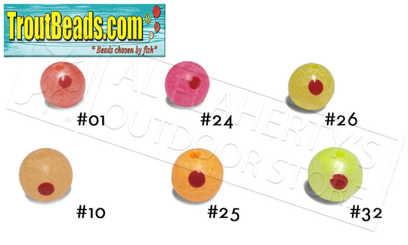 TroutBeads.com Trout Beads BloodDotEggs, 8mm Packs of 15, Various Patterns #BD08