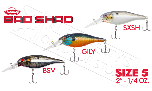 Berkley Bad Shad 5, 2" 1/4 oz. Various Patterns #BHBBS5