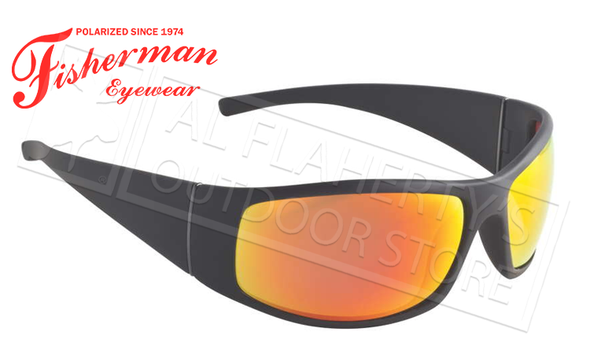 Fisherman Eyewear Bluefin Polarized Glasses, Matte Black Frame with Red Mirror Lens #96100709