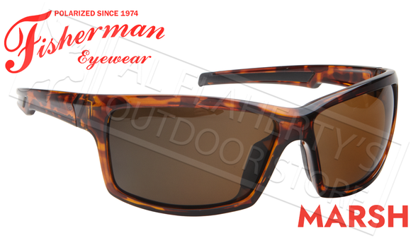Fisherman Eyewear Marsh Polarized Sunglasses, Shiny Tortoise Frame with Brown Lens #50680202
