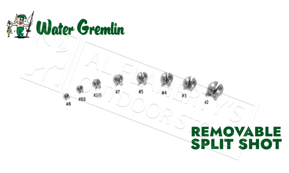 Water Gremlin Removable Split Shot Sinkers - 6 Packs (20 Sinkers Per Pack)