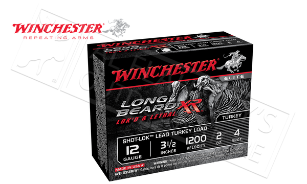 Winchester Elite Long Beard XR Turkey Shells 12 Gauge 3-1/2" 2 oz., #4, 5, 6 Shot Box of 10 #STLB12L — Al Flaherty's