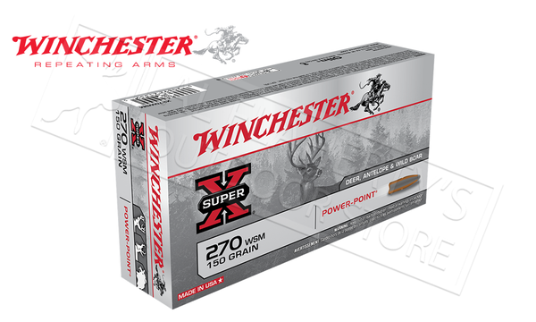 Winchester 270 WSM Super X, Power Point 150 Grain Box of 20 #X270WSM — Al Flaherty's