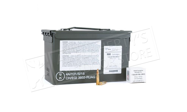 Ruag 7.62x39 124 Grain FMJ Non Corrosive 900 Round Can #RUAG76239 — Al Flaherty's