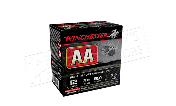 Winchester AA Super Sport Sporting Clays Shot Shells 12 Gauge 2-3/4" #7-1/2 Shot Case of 250 #AASC12507 — Al Flaherty's