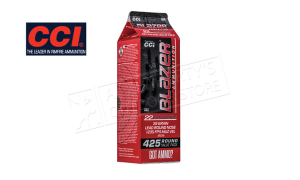 CCI Blazer Rimfire Bulk Pack 22LR Ammunition, 38 Grain, High Velocity, Pack of 425 #10026 — Al Flaherty's