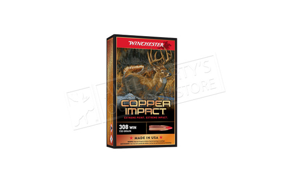 Winchester 308 Win Copper Impact, 150 Grain, Box of 20 #X308CLF — Al Flaherty's