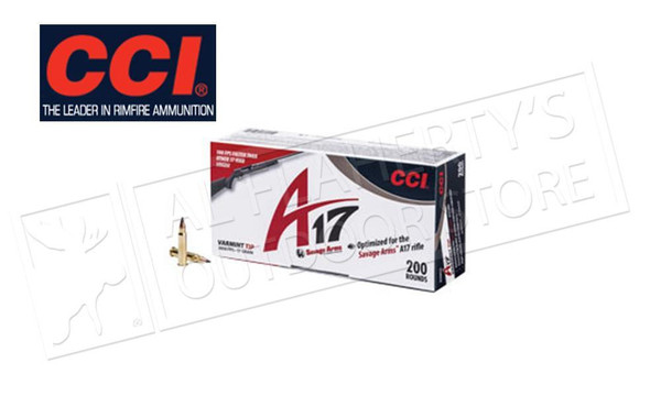 CCI 17 HMR Rimfire Varmint A17 17 Grain Tipped 200 rounds #949cc — Al Flaherty's