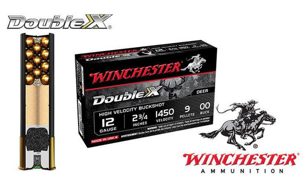 Winchester Double X Buckshot Shells 12 Gauge 2-3/4" 00-Buck, Box of 5 #SB1200 — Al Flaherty's