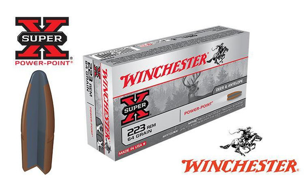 Winchester .223 Rem Super X, Power Point 64 grain, Box of 20 #X223R2 — Al Flaherty's