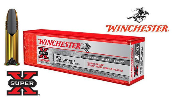 Winchester 22LR Super X, 40 Grain FMJ, 1300 FPS, 100 Round Box #X22LRSS1 — Al Flaherty's