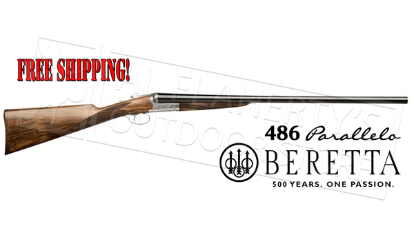 Beretta Shotgun 486 Parallelo Side-By-Side with Floreal Engraving 12 or 20 Gauge, 3" Chamber, 28" Barrel #J486210 — Al Flaherty's