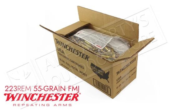 Winchester 223 Rem Bulk, 55 Grain FMJ Case of 1000 #W2231000 — Al Flaherty's