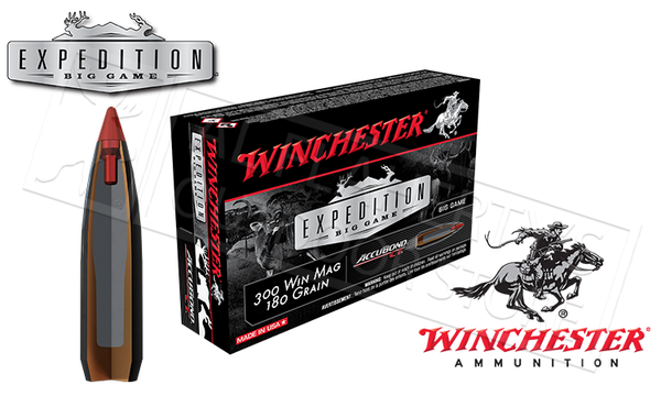Winchester 300 Winchester Magnum Accubond CT Expedition Big Game, Polymer Tipped 180 Grain Box of 20 #S300WMCT — Al Flaherty's