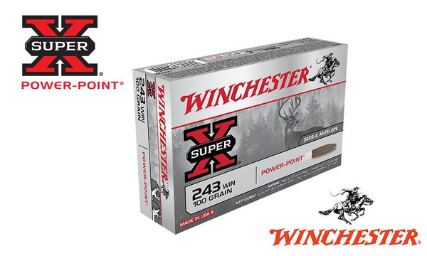 Winchester 243 WIN Super X, Power Point 100 Grain Box of 20 #X2432 — Al Flaherty's