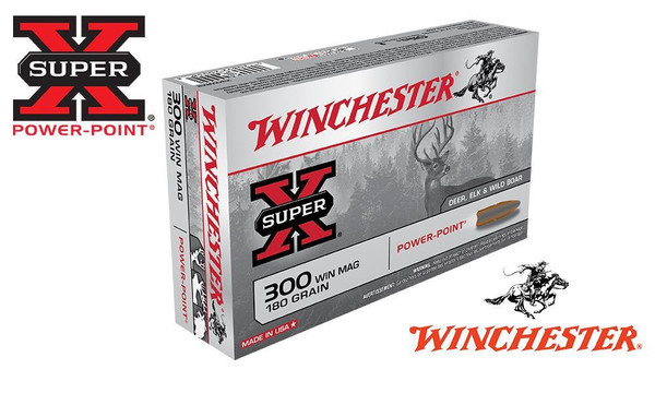 Winchester 300 Winchester Magnum Super X, Power Point 180 Grain Box of 20 #X300WM2 — Al Flaherty's