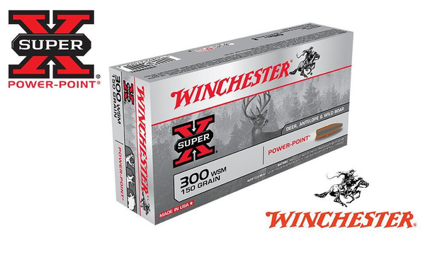 Winchester 300 WSM Super X, Power Point 150 Grain Box of 20 #X300WSM1 — Al Flaherty's