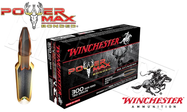 Winchester 300 Winchester Magnum Power Max, Bonded HP 180 Grain Box of 20 #X30WM2BP — Al Flaherty's