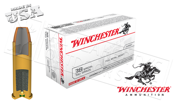 Winchester .38 Special White Box, FMJ 130 Grain Box of 50 #Q4171 — Al Flaherty's