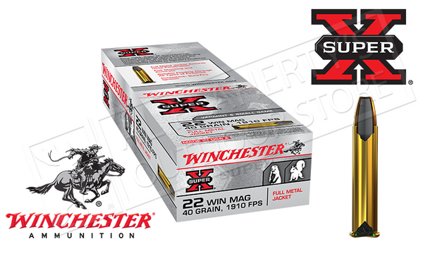 Winchester 22WMR Super X, FMJ 40 Grain Box of 50 #X22M — Al Flaherty's