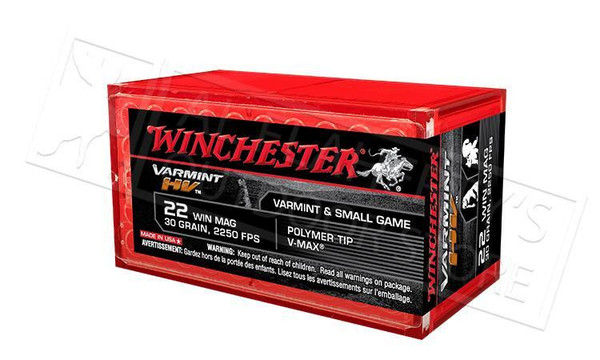 Winchester 22WMR Varmint HV, 30 Grain Box of 50 #S22M2PT — Al Flaherty's