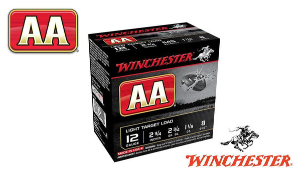 Winchester AA 12 Gauge #8, 2-3/4", 1-1/8 oz., Case of 250 #AA128 - Case — Al Flaherty's
