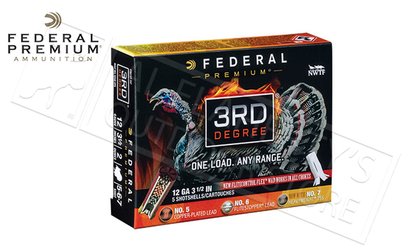 Federal 3rd Degree Turkey Shells 12 Gauge 3.5" 1-3/4 oz. Load Mixed 5/6/7 Shot #PTDX139567 — Al Flaherty's