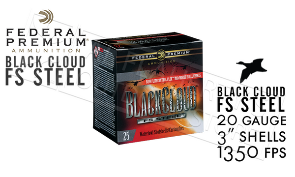 Federal Black Cloud FS Steel with FliteControl Flex Wad 20 Gauge 3" Box of 25 #PWBX209 — Al Flaherty's