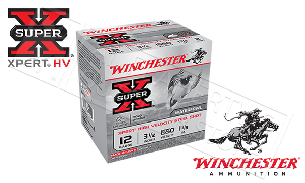 Winchester Super-X Xpert High Velocity Waterfowl Shells 12 Gauge 3-1/2" Steel Shot, 1-3/8 oz. 1550fps, Box of 25 #WEX12L — Al Flaherty's