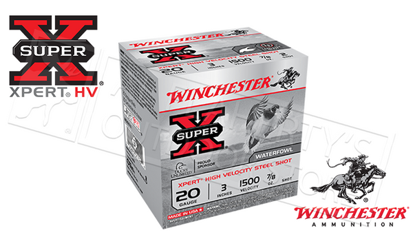 Winchester Super-X Xpert High Velocity Waterfowl Shells 20 Gauge 3" 7/8 oz., 1500fps Box of 25 #WEX203 — Al Flaherty's