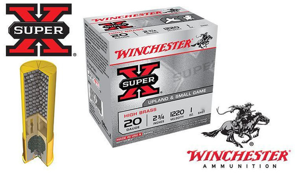Winchester Super-X Upland Shells 20 Gauge 2-3/4" #4 to #7-1/2 Shot, Boxes of 25 #X20 — Al Flaherty's