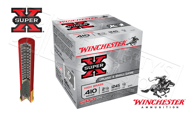 Winchester Super X Upland & Small Game Shells .410 Gauge 2-1/2" #4 #6 or #7-1/2  Shot, Box of 25 #X41x — Al Flaherty's