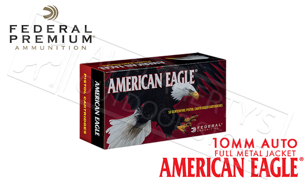 Federal American Eagle 10mm Auto, FMJ 180 Grain Box of 50 #AE10A — Al Flaherty's
