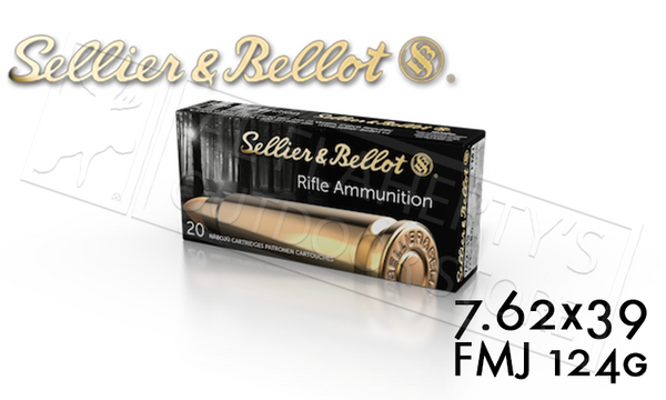Sellier & Bellot 7.62x39 FMJ Target Ammunition, 124 Grain Box of 20 #340832 — Al Flaherty's