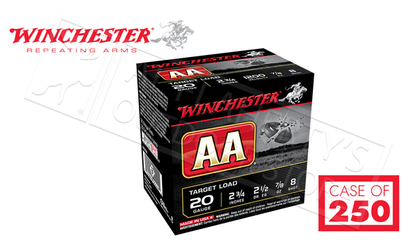 (Store Pick Up Only) Winchester AA 20 Gauge #8, 2-3/4" Case of 250 Shells #AA208CASE