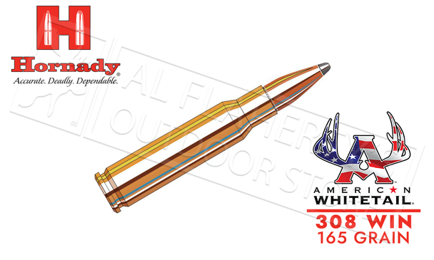 Hornady 308 WIN American Whitetail, Interlock SP 165 Grain Box of 20 #80904