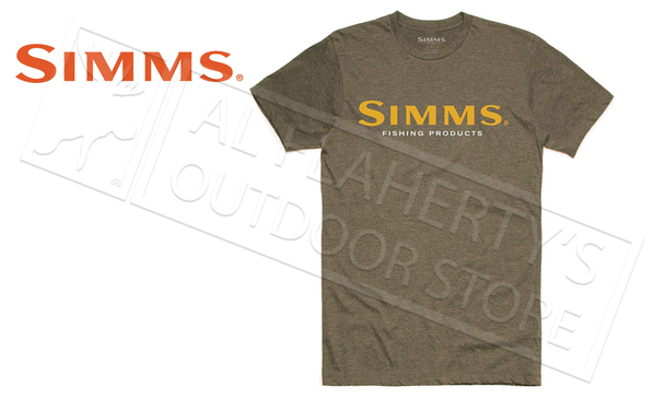 Simms Men's Logo T-Shirt, Olive Heather #12803-375