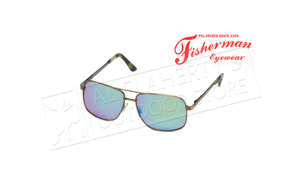 Fisherman Eyewear Skipper - Brushed Bronz. with Green. Camo Tmpl. Tips/Brown Lens with Green Revo Mirror #50652662