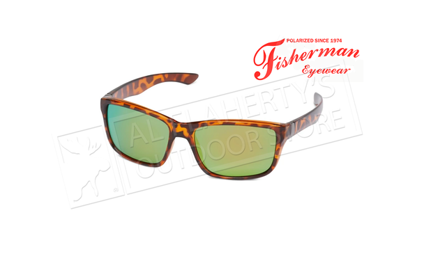 Fisherman Eyewear Cabana - ShinyTort Frame Frt & Tmpls / Brn Lens w/Grn Revo #50330262