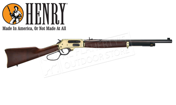 Henry Lever Action Rifle 45-70 Govt, 22" Octagon Barrel, Brass Receiver, Side Gate, Large Loop #H010BG