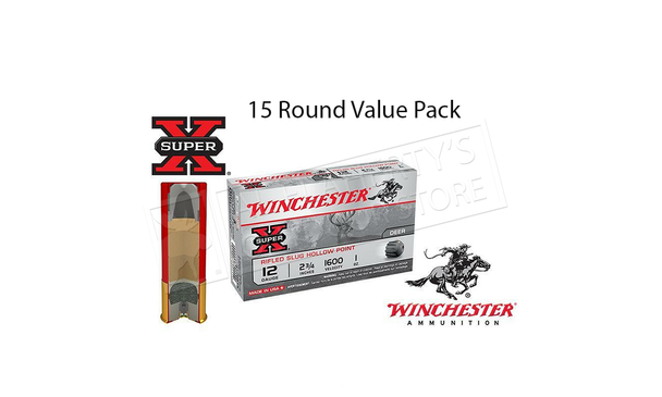 Winchester Super X Rifled Slugs 20 Gauge Box of 15 #X20RSM5 Value Pack 