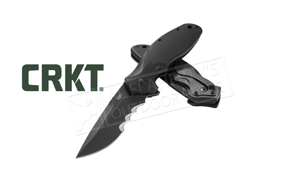 CRKT Shenanigan Folding Knife, Black with Veff Serration #K800KKP