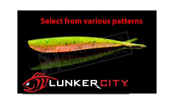 Lunker City Fin-S Fish, 4" Various Patterns Packs of 10 #FINSFISH4