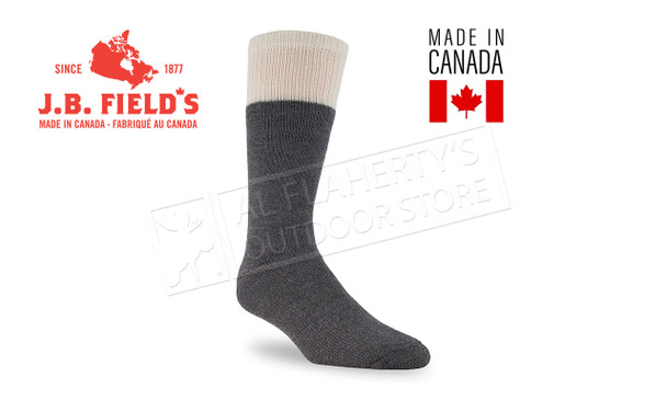 J.B. Field's Men's Full-Cushion Heavy Thermal Wool Boot Sock, Grey #8260